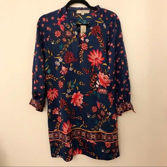  NWT LOFT Wildflower Satin Shift Dress - Picture 4 of 7